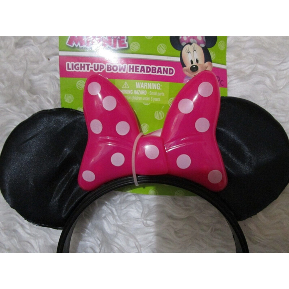 Disney Girl Minnie Mouse Halloween Costume Pink Dress Headband Ears Light Up Bow - Picture 5 of 5